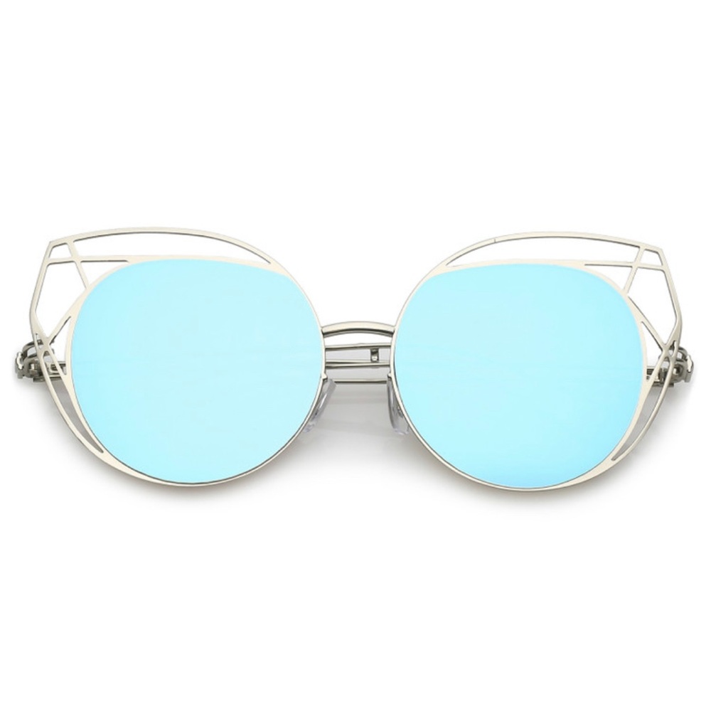 Metallic Metal Geometric Sunglasses